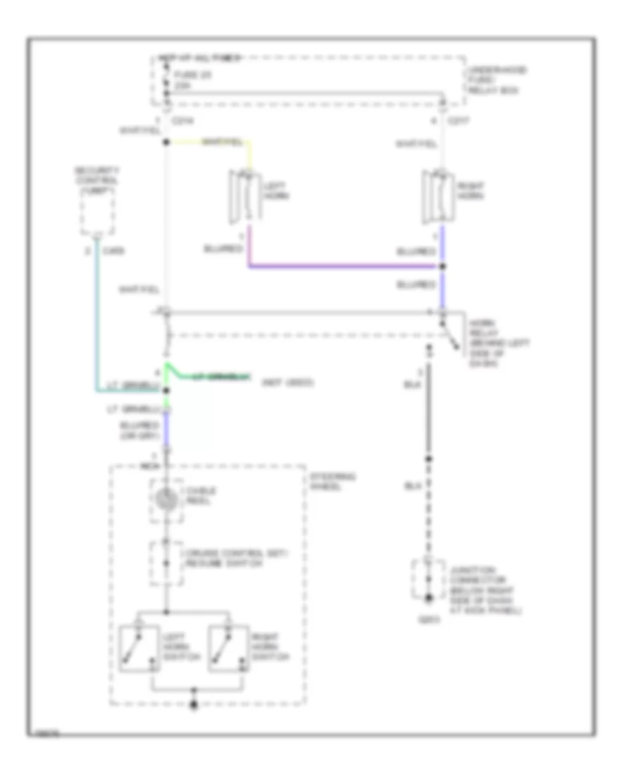 Horn Wiring Diagram with SRS for Honda Accord DX 1992