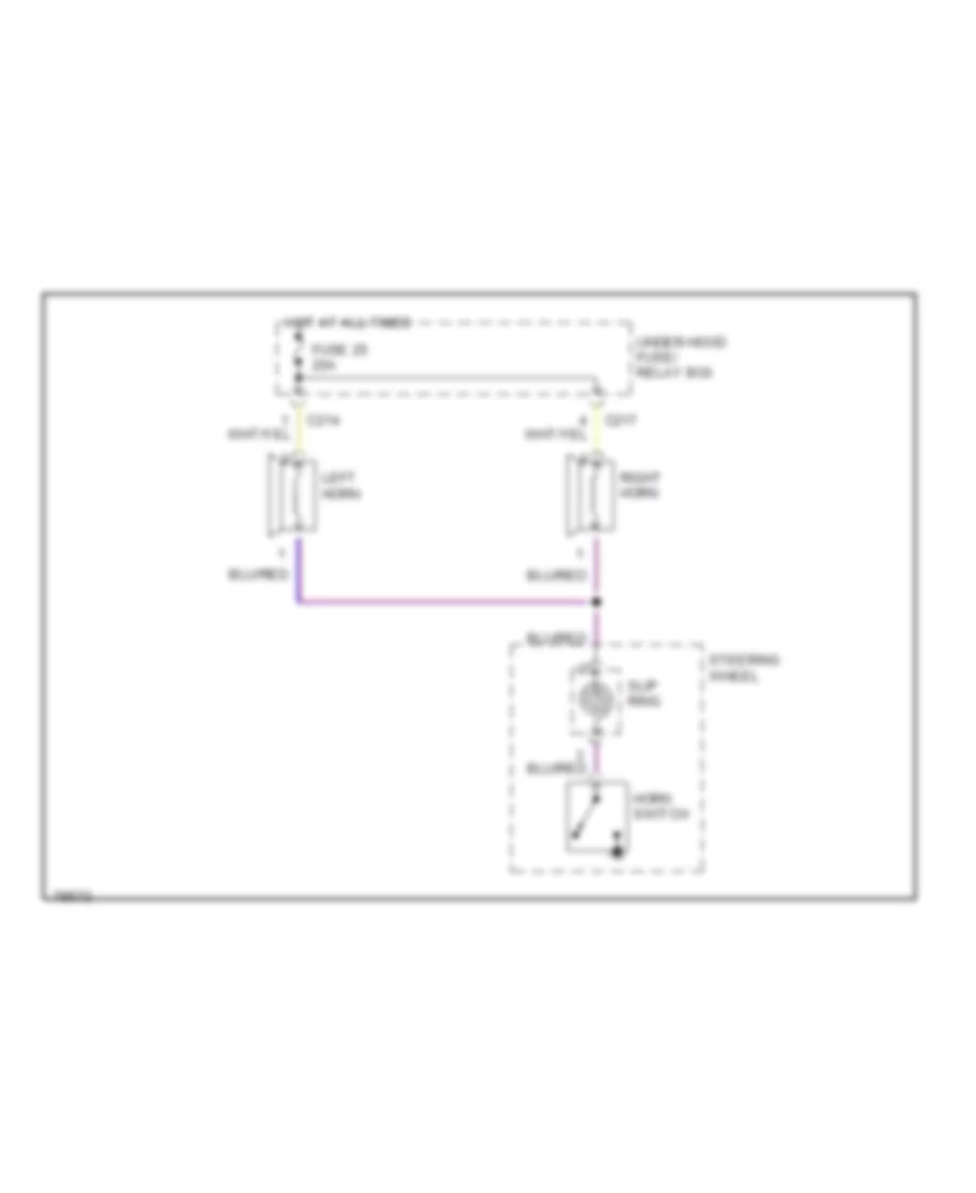 Horn Wiring Diagram, without SRS for Honda Accord DX 1992