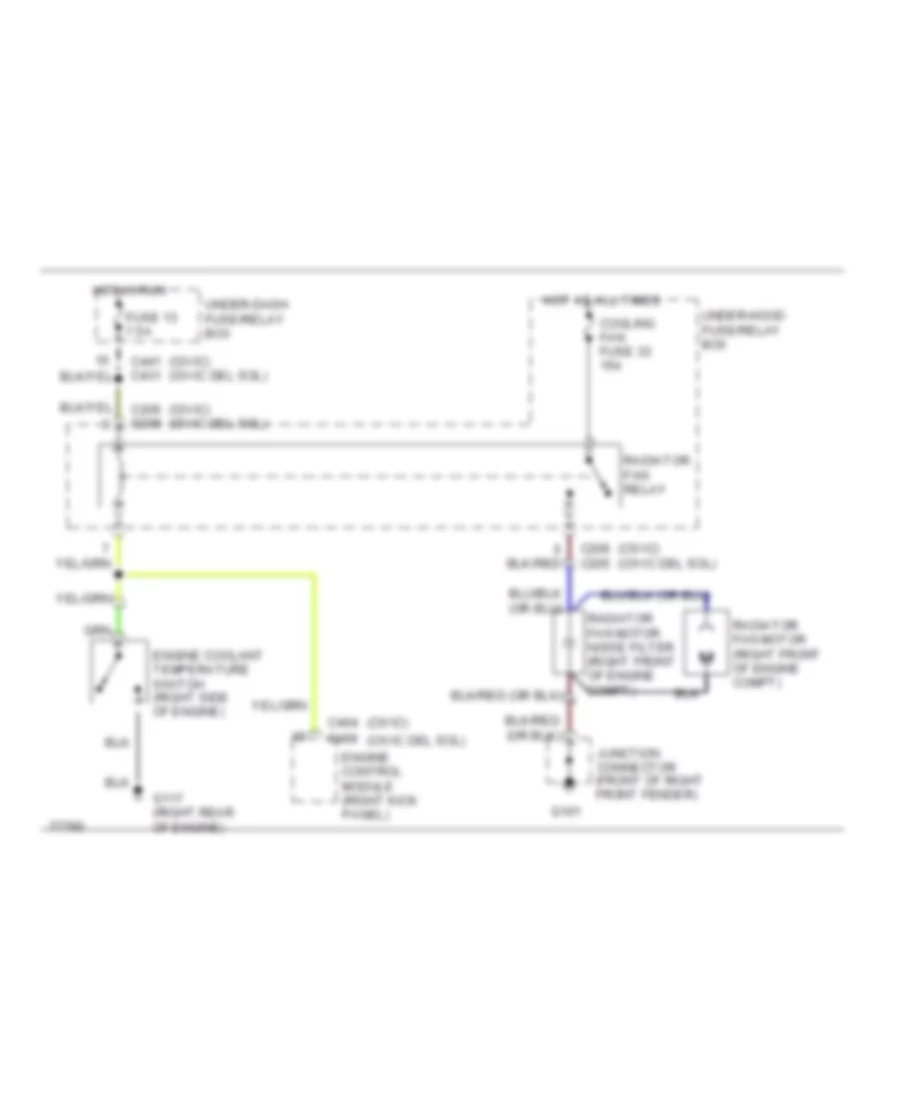 Cooling Fan Wiring Diagram for Honda Civic DX 1992