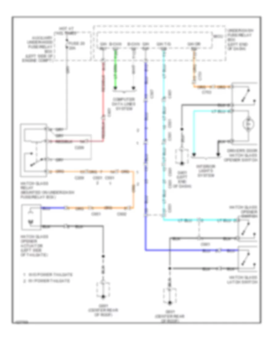 Liftglass Release Wiring Diagram for Honda Pilot Touring 2014