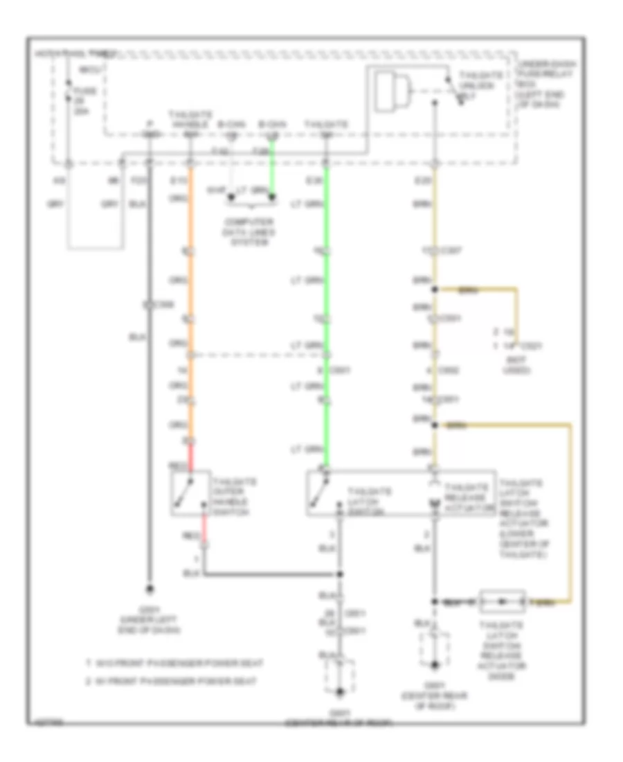 Tailgate Release Wiring Diagram for Honda Pilot Touring 2014