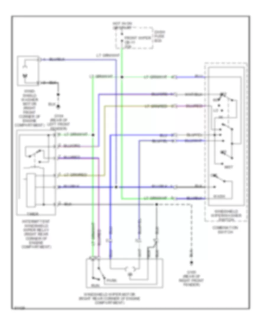 Электросхема переднего дворника стеклоочистителя и омывателя, С Неустойчивая для Honda Passport LX 1996