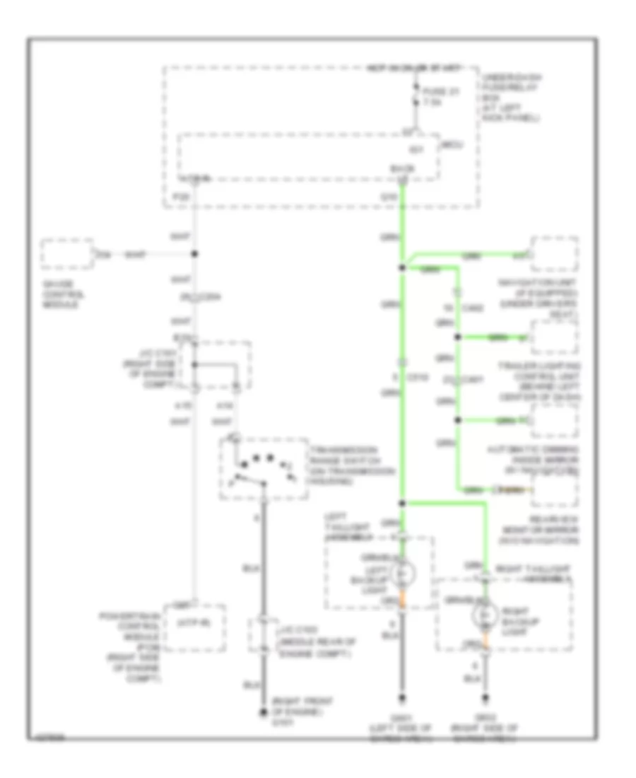 Backup Lamps Wiring Diagram for Honda Ridgeline RT 2014