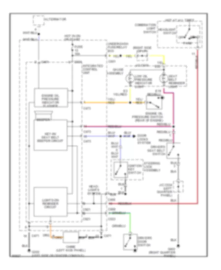Warning System Wiring Diagrams for Honda Prelude S 1996
