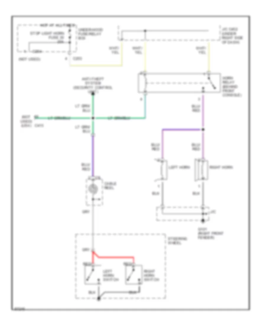 Horn Wiring Diagram Except SE for Honda Accord DX 1997