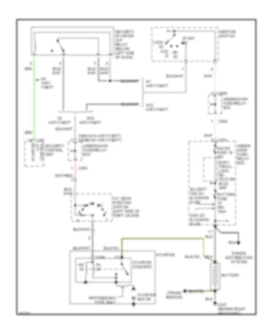 2.2L, Starting Wiring Diagram, AT without Keyless EntrySecurity Alarm System for Honda Accord DX 1997