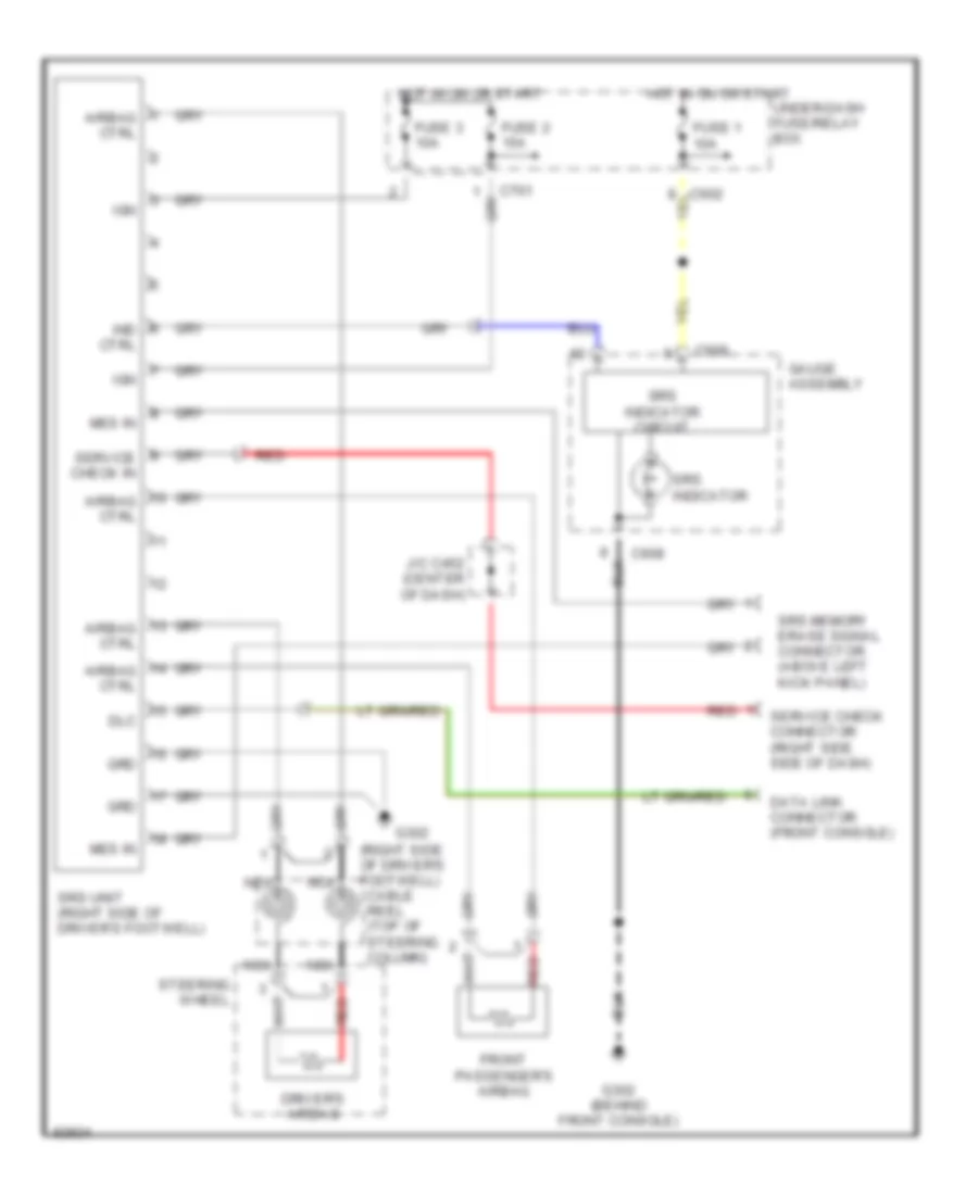 Supplemental Restraint Wiring Diagram for Honda Accord DX 1997
