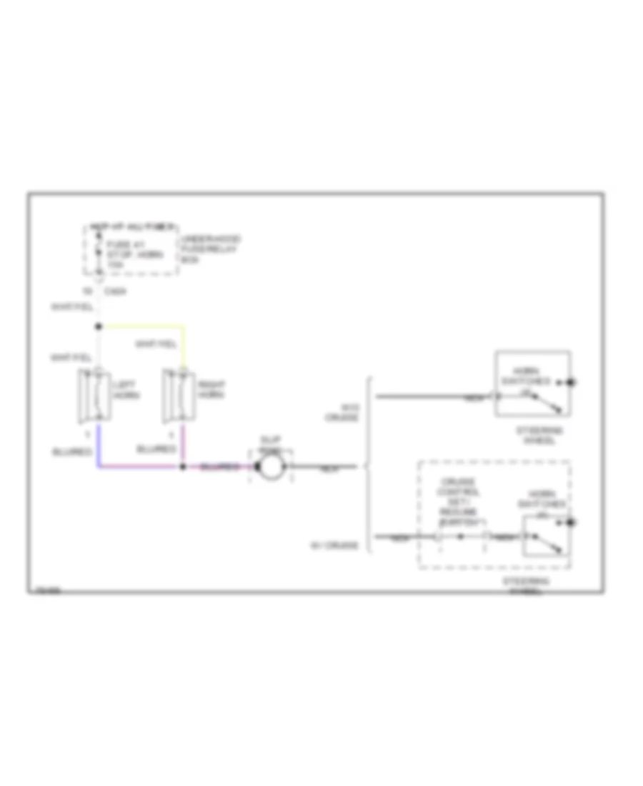 Horn Wiring Diagram, without SRS for Honda Prelude Si 1992