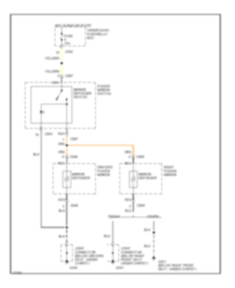 Heated Mirrors Wiring Diagram for Honda Accord DX 1993