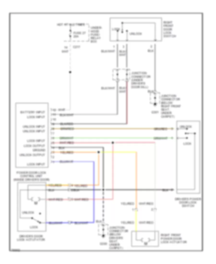 Power Door Lock Wiring Diagram Coupe for Honda Accord DX 1993