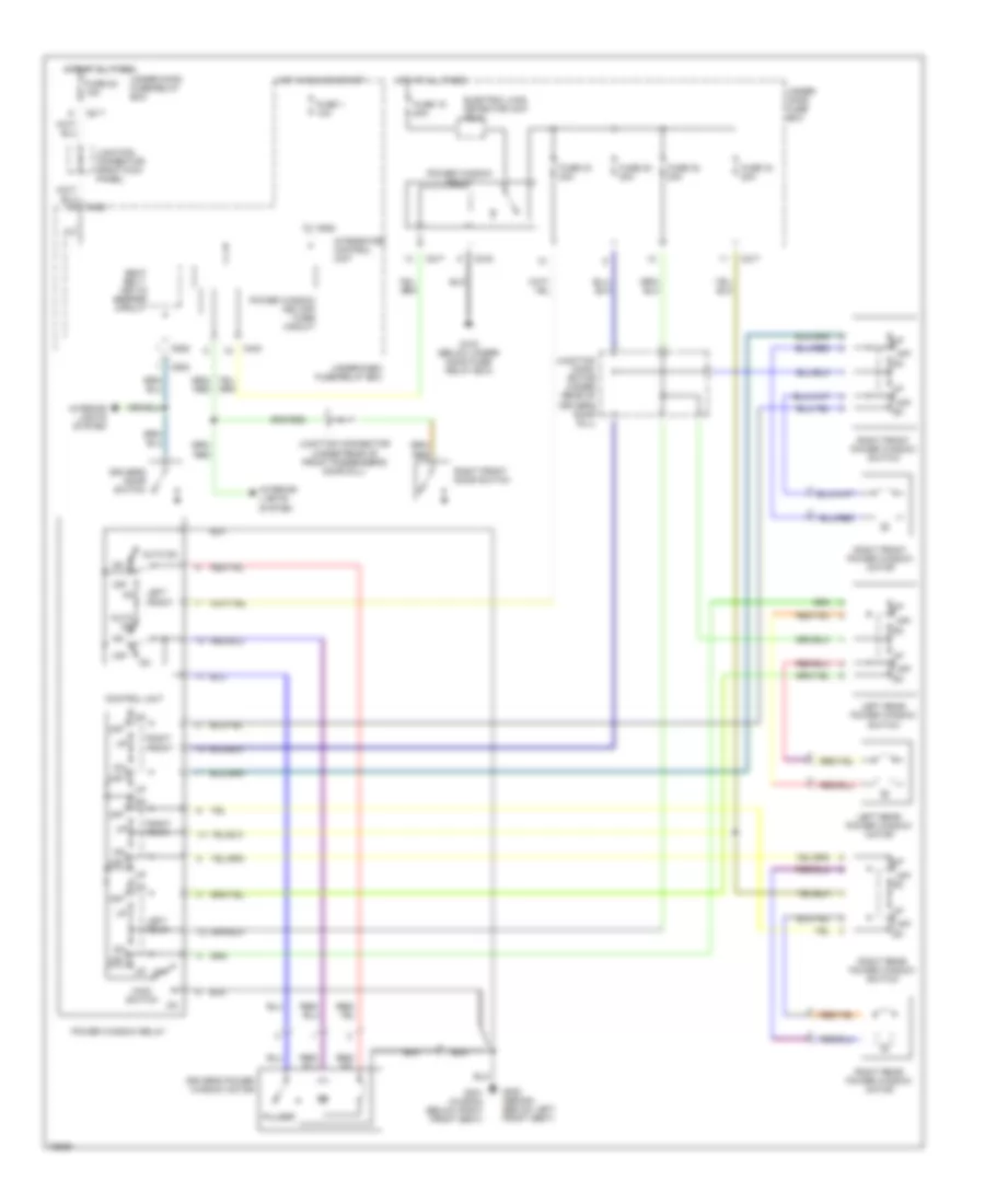 Power Window Wiring Diagram Sedan  Wagon for Honda Accord DX 1993