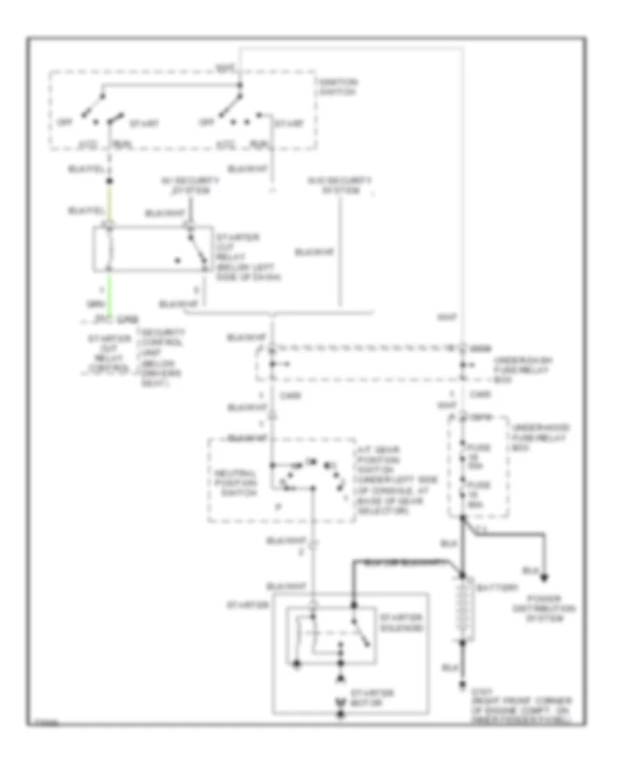 Starting Wiring Diagram, AT for Honda Accord DX 1993