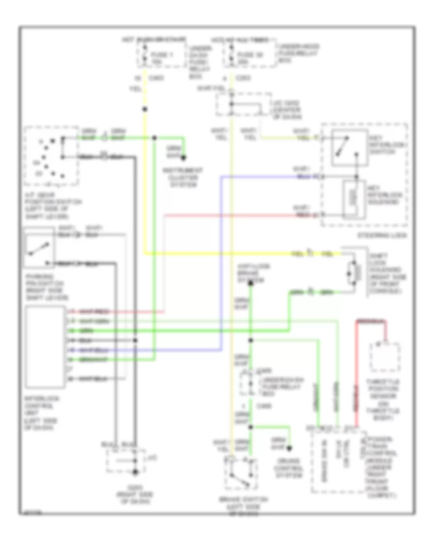 2 2L Shift Interlock Wiring Diagram for Honda Accord LX 1997
