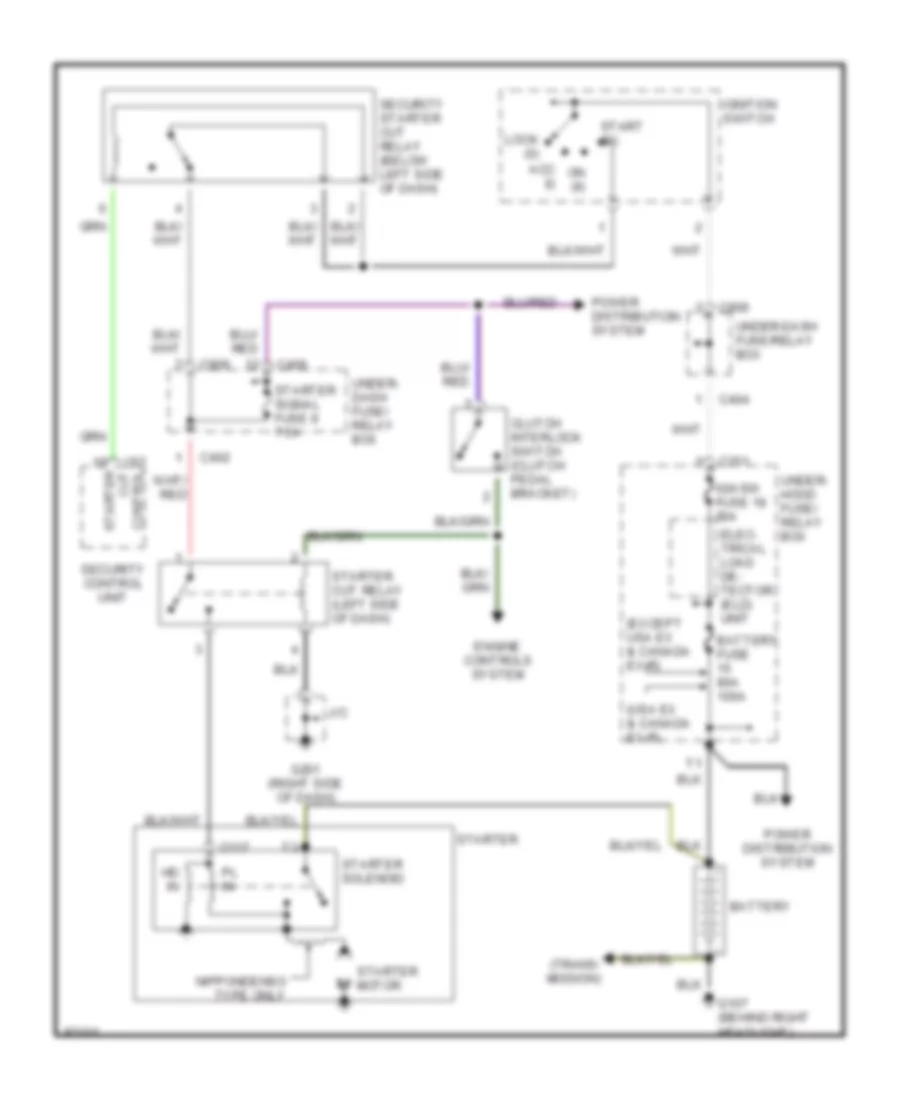 2 2L Starting Wiring Diagram M T with Dealer Installed Security System for Honda Accord LX 1997