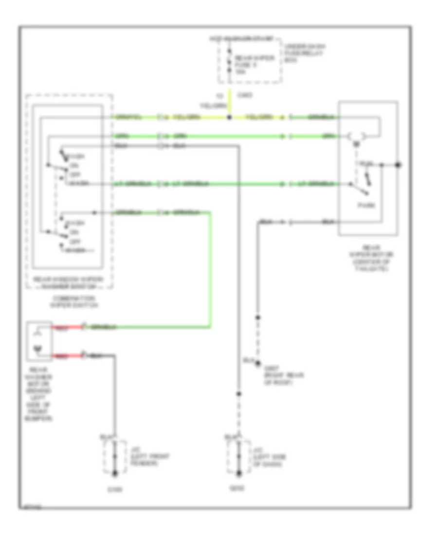 Электросхема заднего стеклоочистителя дворника и омывателя для Honda Accord LX 1997