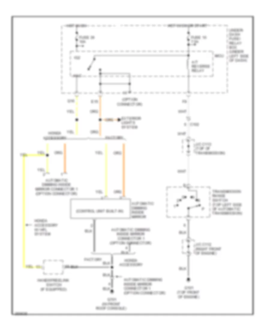 Automatic Day Night Mirror Wiring Diagram for Honda Pilot EX 2011