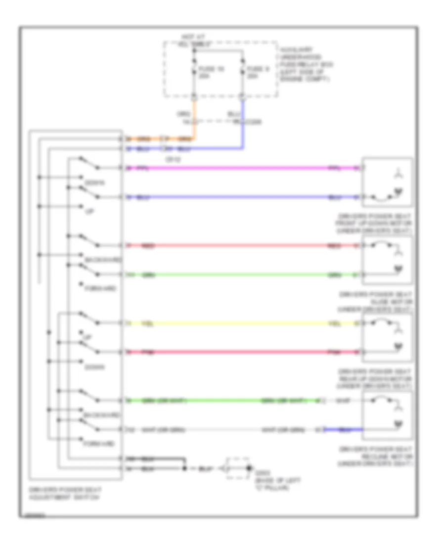 Driver Power Seat Wiring Diagram for Honda Pilot EX 2011