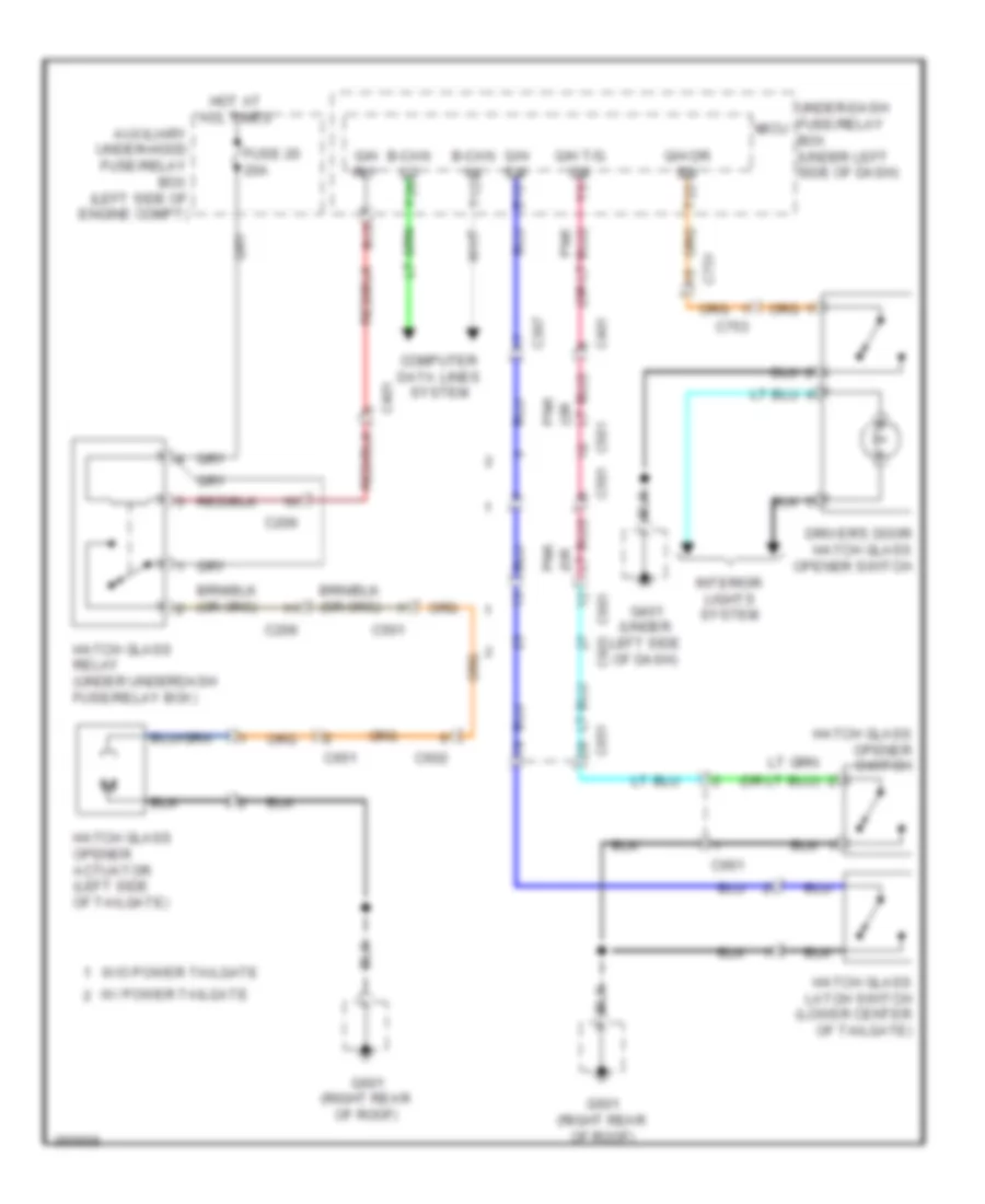 Liftglass Release Wiring Diagram for Honda Pilot EX 2011