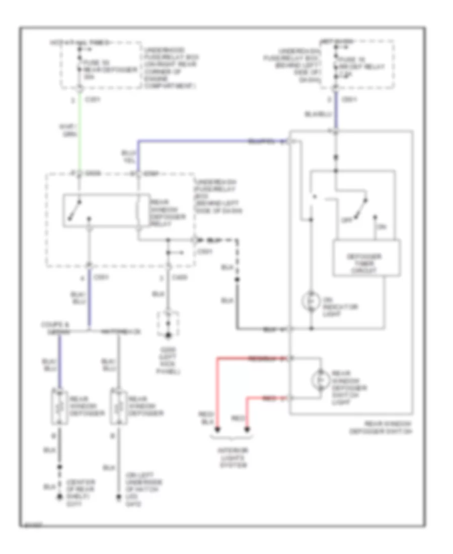 Defogger Wiring Diagram for Honda Civic HX 1997