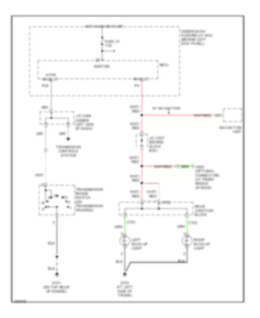 Back-up Lamps Wiring Diagram, Hybrid for Honda Accord EX 2007