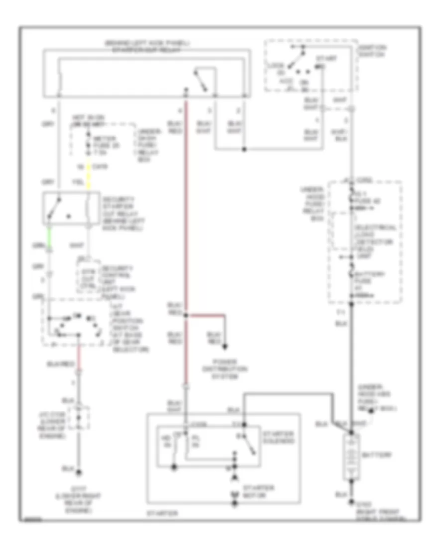 Starting Wiring Diagram, with Anti-theft for Honda CR-V LX 1997