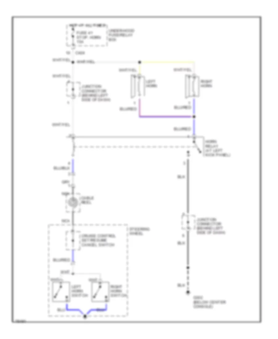 Horn Wiring Diagram, with SRS for Honda Prelude Si 1993