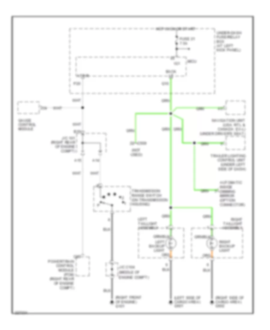 Backup Lamps Wiring Diagram for Honda Ridgeline RTS 2011