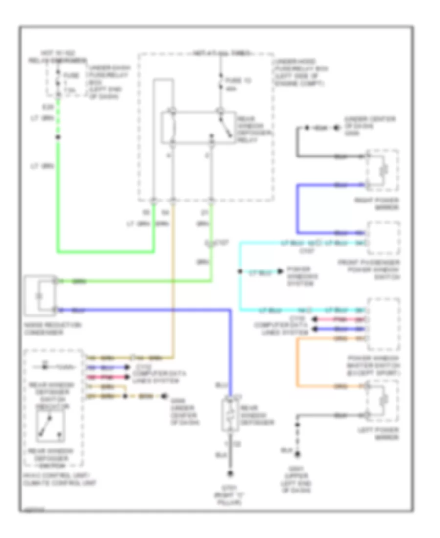 Defoggers Wiring Diagram Except Hybrid for Honda Accord LX 2014