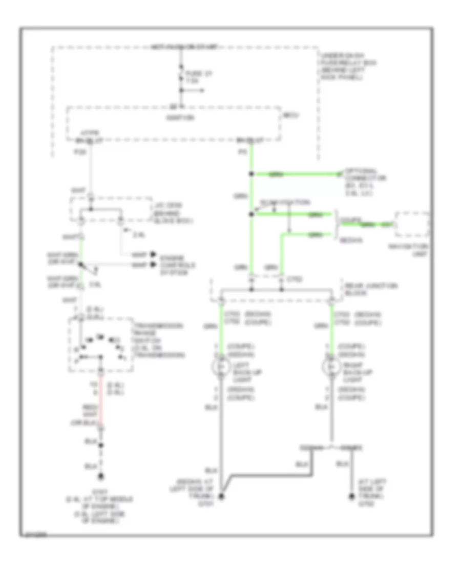 Back up Lamps Wiring Diagram A T Except Hybrid for Honda Accord SE 2007
