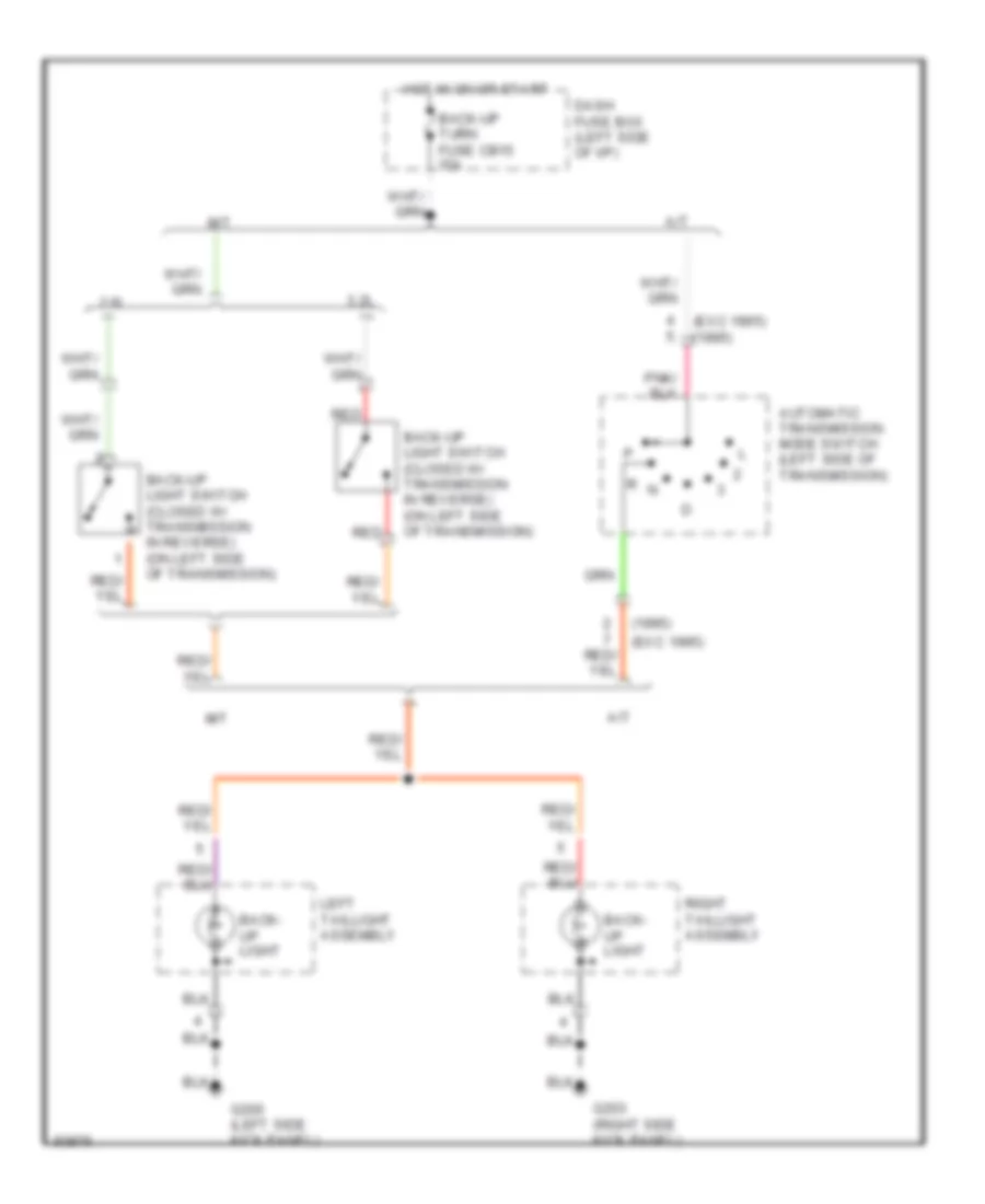 Back up Lamps Wiring Diagram for Honda Passport LX 1997