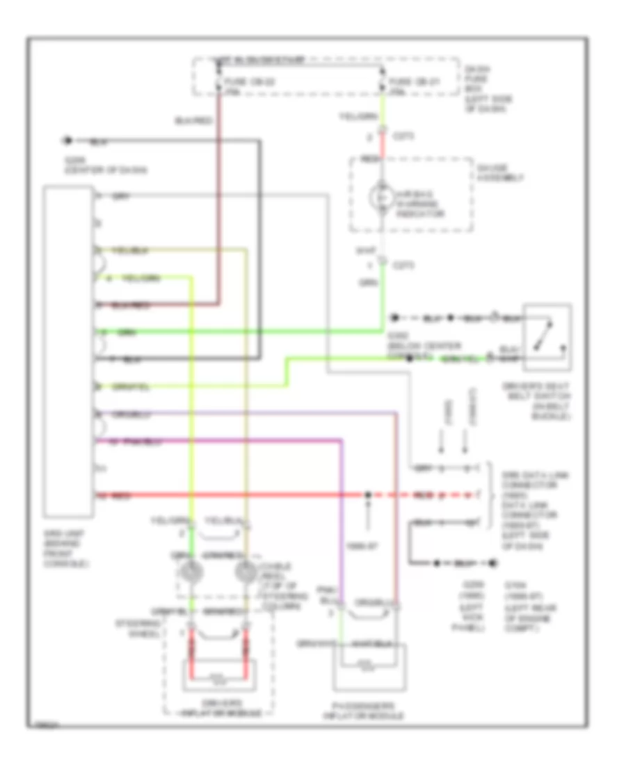 Supplemental Restraint Wiring Diagram for Honda Passport LX 1997