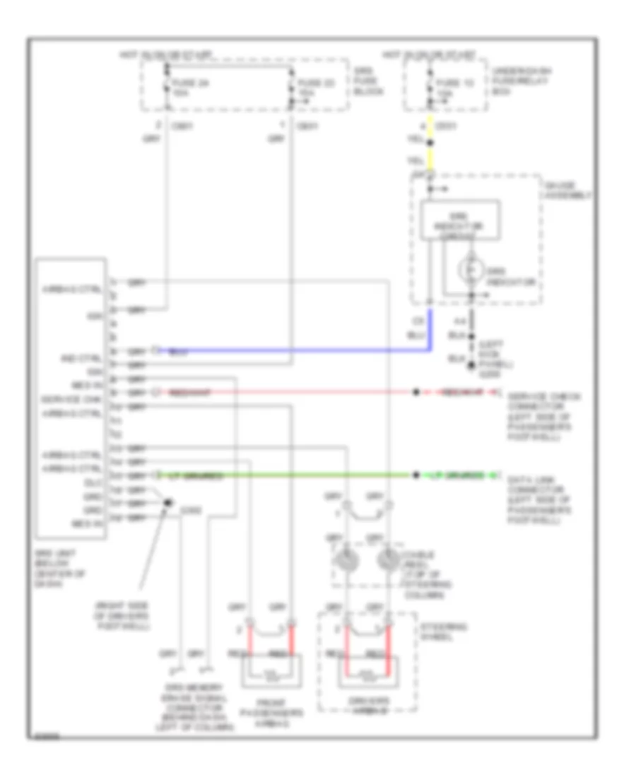 Supplemental Restraint Wiring Diagram for Honda Prelude Type SH 1997