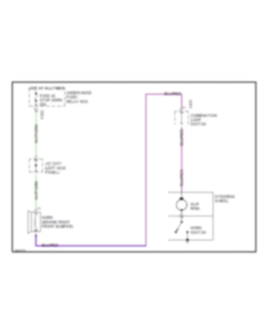 Horn Wiring Diagram, without Air Bag for Honda Civic CX 1994