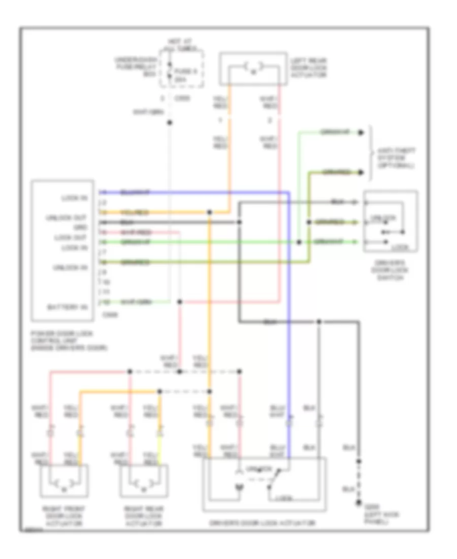 Power Door Lock Wiring Diagram for Honda Civic CX 1994