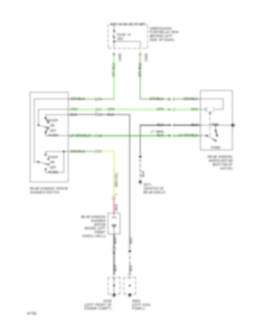 Rear Wiper Washer Wiring Diagram for Honda Civic CX 1994