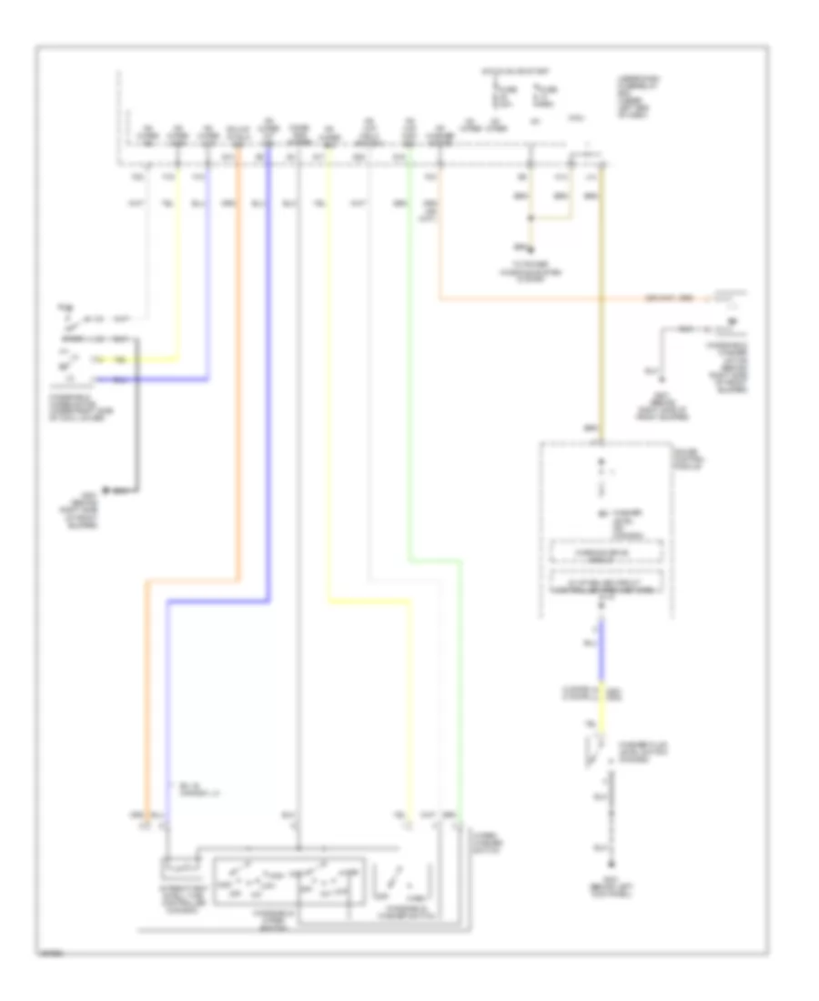 Электросхема передних стеклоочистителей дворников и омывателя лобового стекла, Кроме Гибрида для Honda Civic EX 2007