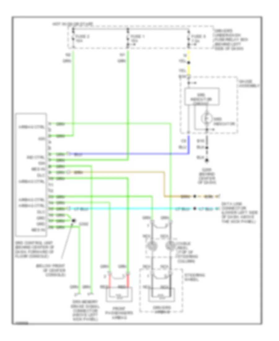Supplemental Restraint Wiring Diagram for Honda Accord DX 1998