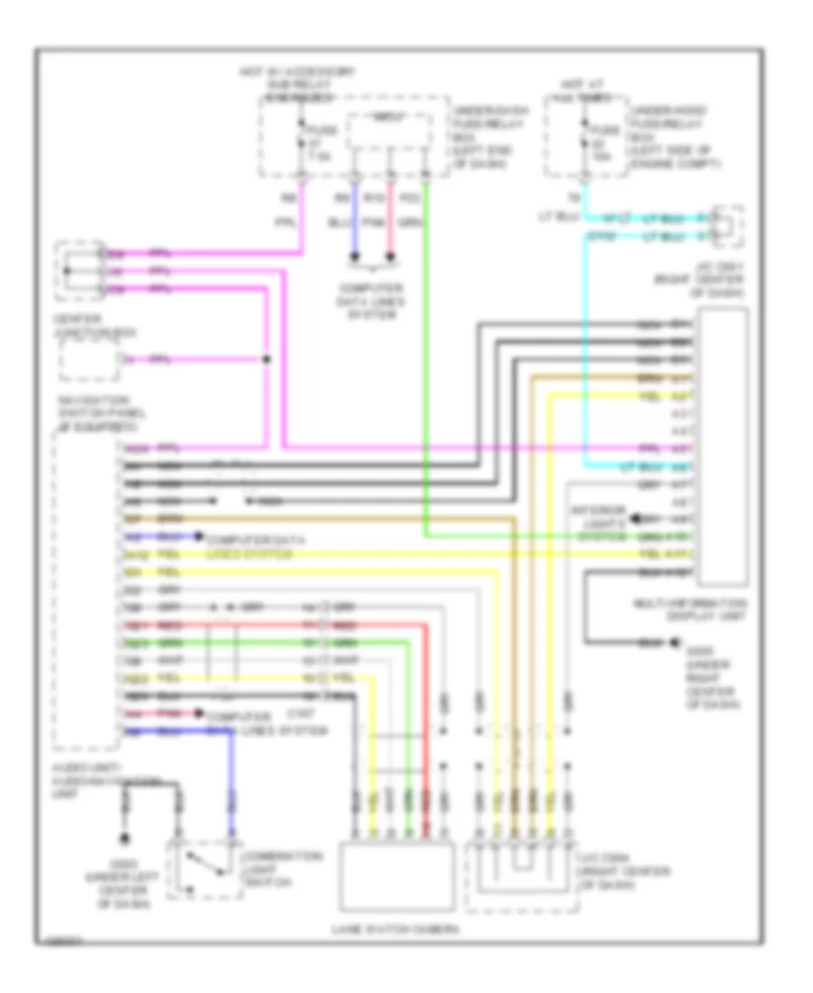 Lane Watch Camera Wiring Diagram, Except Hybrid for Honda Accord Touring 2014