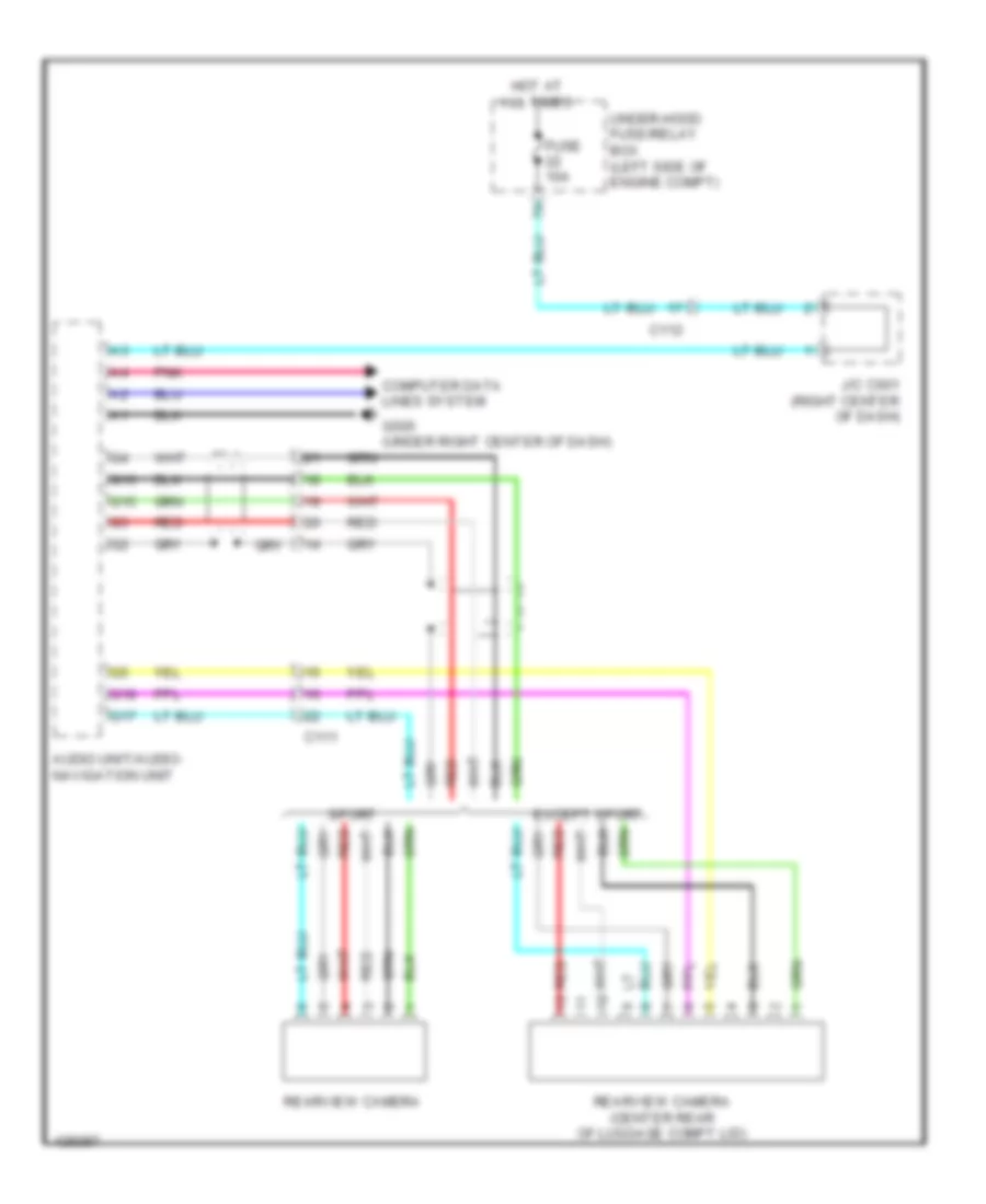 Rear Camera Wiring Diagram, Except Hybrid Sedan for Honda Accord Touring 2014