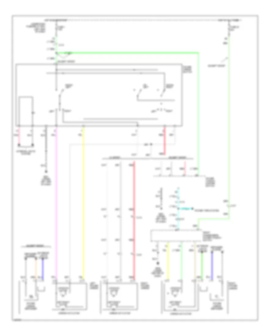 Power Mirrors Wiring Diagram, Except Hybrid for Honda Accord Touring 2014