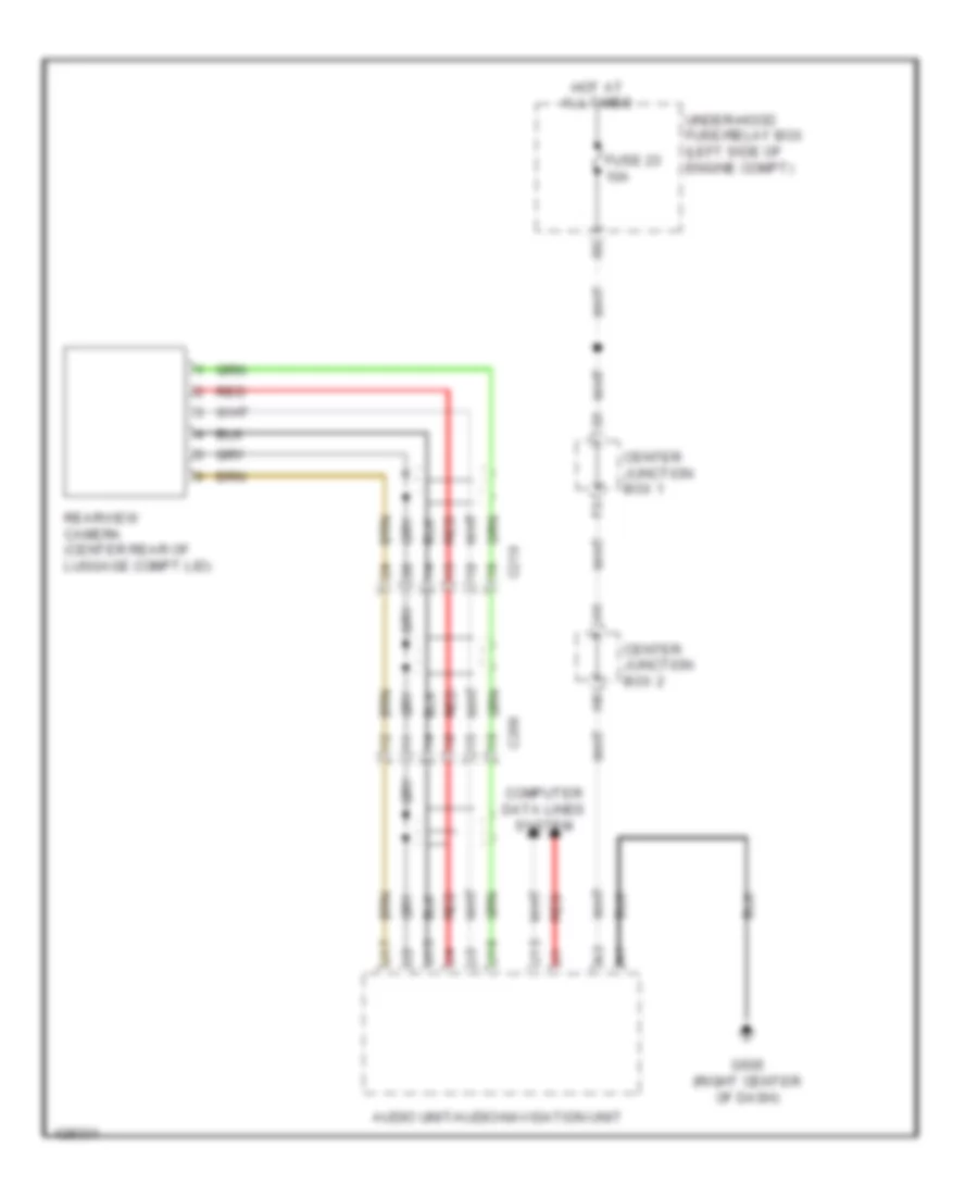 Rear Camera Wiring Diagram, Hybrid without Navigation for Honda Civic EX 2014