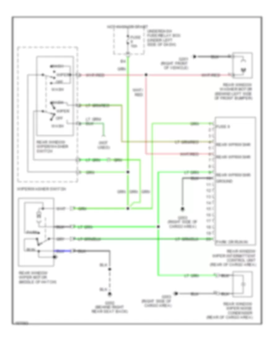 Электросхема заднего стеклоочистителя и омывателя стекла для Honda Civic Si 2005
