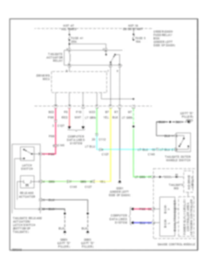 Tailgate Release Wiring Diagram for Honda CR-V EX 2013