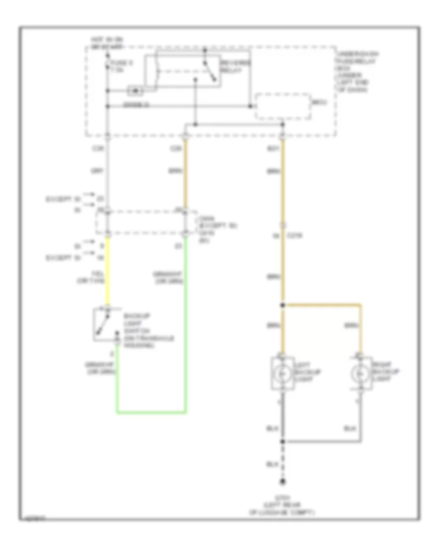 Backup Lamps Wiring Diagram, MT for Honda Civic HF 2014