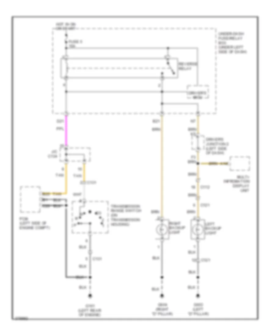 Backup Lamps Wiring Diagram for Honda CR V LX 2013