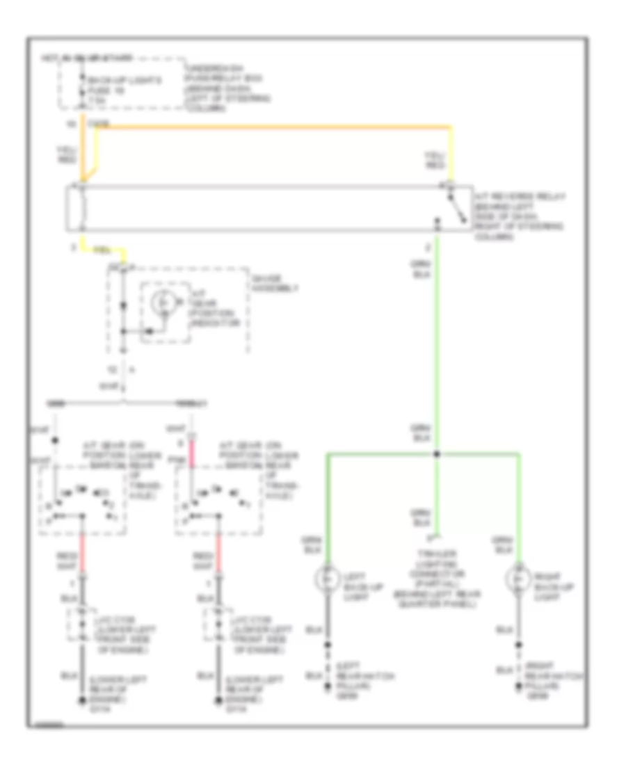 Back up Lamps Wiring Diagram A T for Honda CR V LX 1998