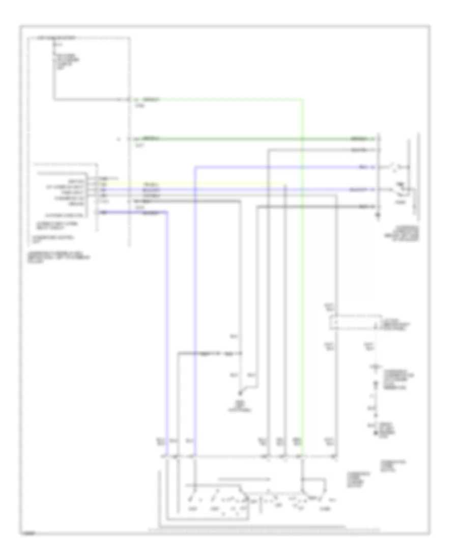 Электросхема передних стеклоочистителей дворников и омывателя лобового стекла для Honda CR-V LX 1998