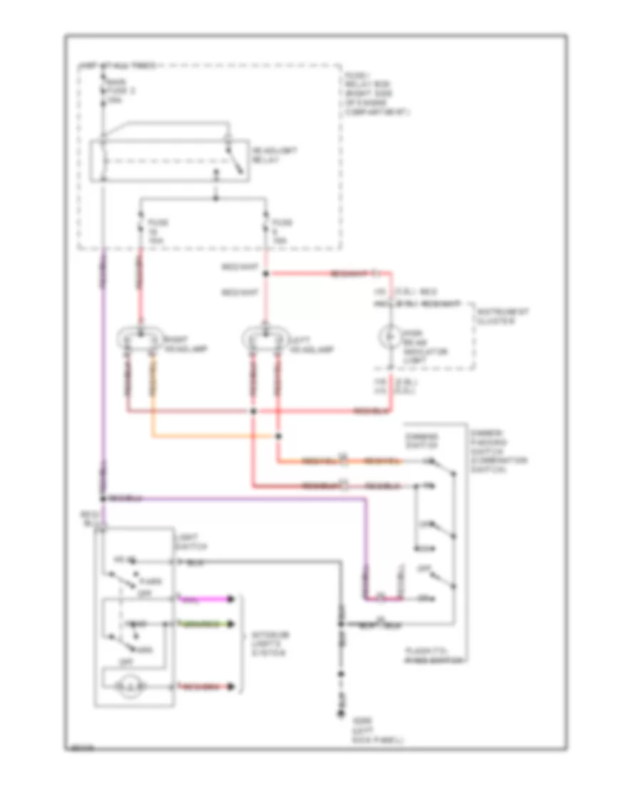 Headlight Wiring Diagram for Honda Passport LX 1994