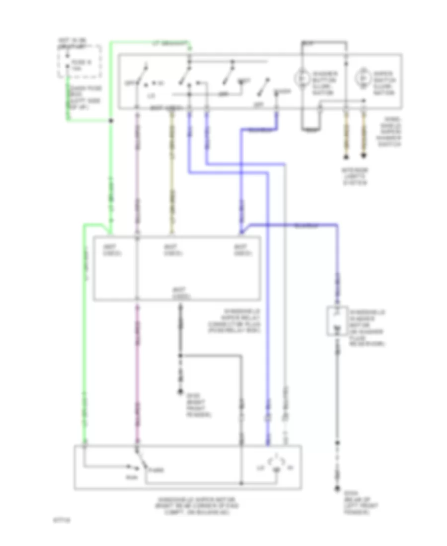 2 Speed Wiper Washer Wiring Diagram for Honda Passport LX 1994