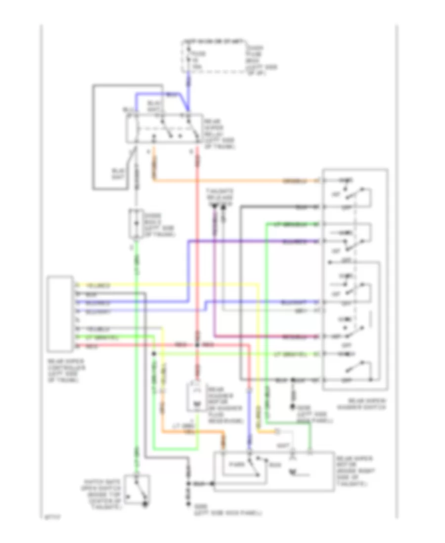 Rear Wiper Washer Wiring Diagram for Honda Passport LX 1994